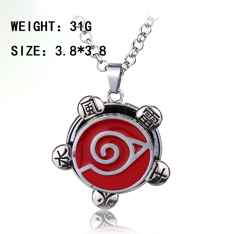 Anime Naruto Xiao Organization Red Cloud Checkmark Flag Wood Kakashi Hatake Kakashi Sharingan Necklace