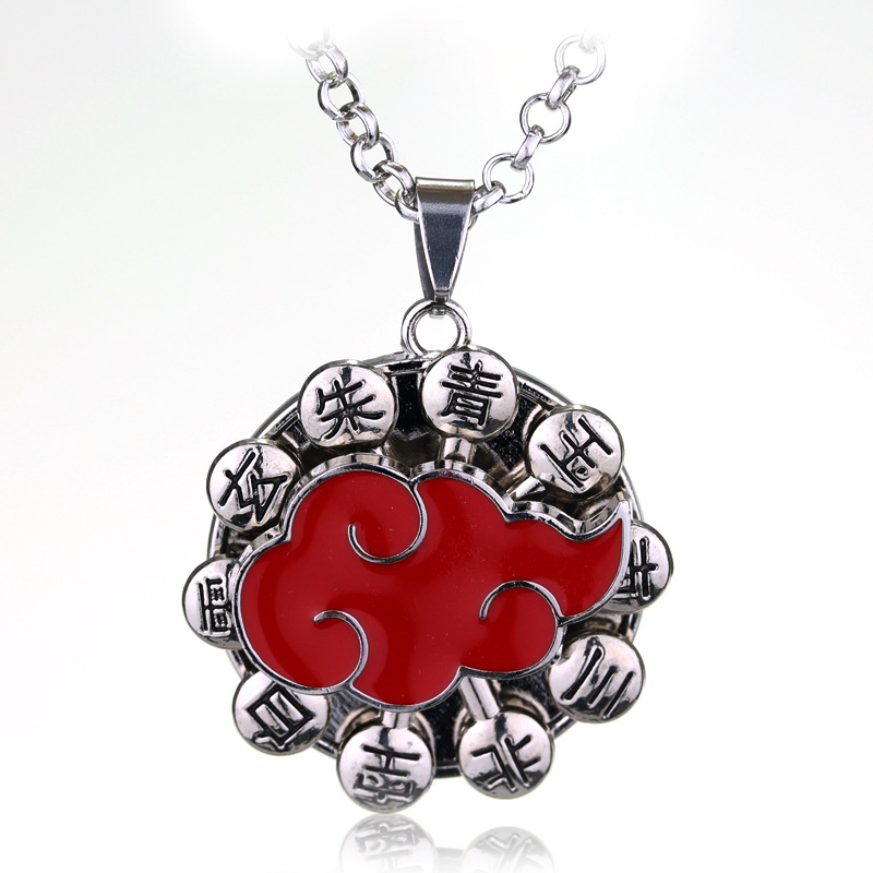 Anime Naruto Xiao Organization Red Cloud Checkmark Flag Wood Kakashi Hatake Kakashi Sharingan Necklace