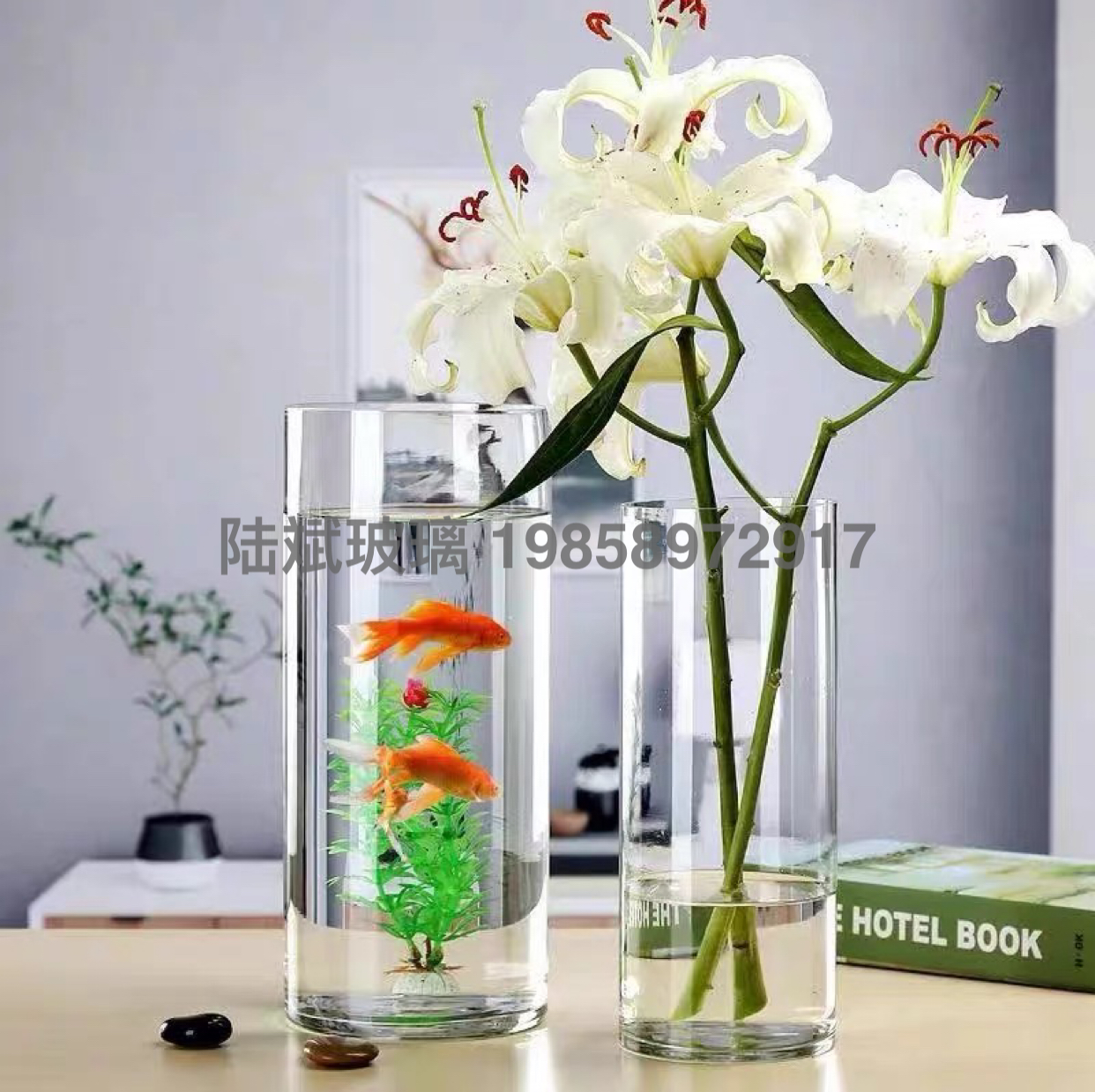Bamboo Glass Vase Transparent High Water Bamboo Lucky Bamboo Dragon Bamboo Fortune Bamboo for Florists Cylindrical Straight