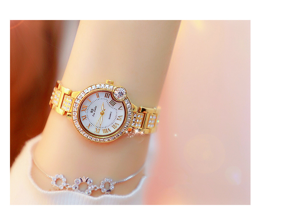 BS New Arrival Hot Sale Watch Factory Direct Sales Foreign Trade Linked List Customization Women's Watch Full of Diamonds One Piece Dropshipping Fa1503