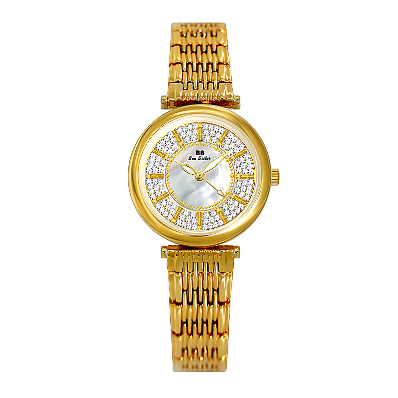 BS New Arrival Hot Sale Watch Factory Direct Sales Foreign Trade Linked List Customization Women&#039;s Watch Full of Diamonds One Piece Dropshipping Fa1547