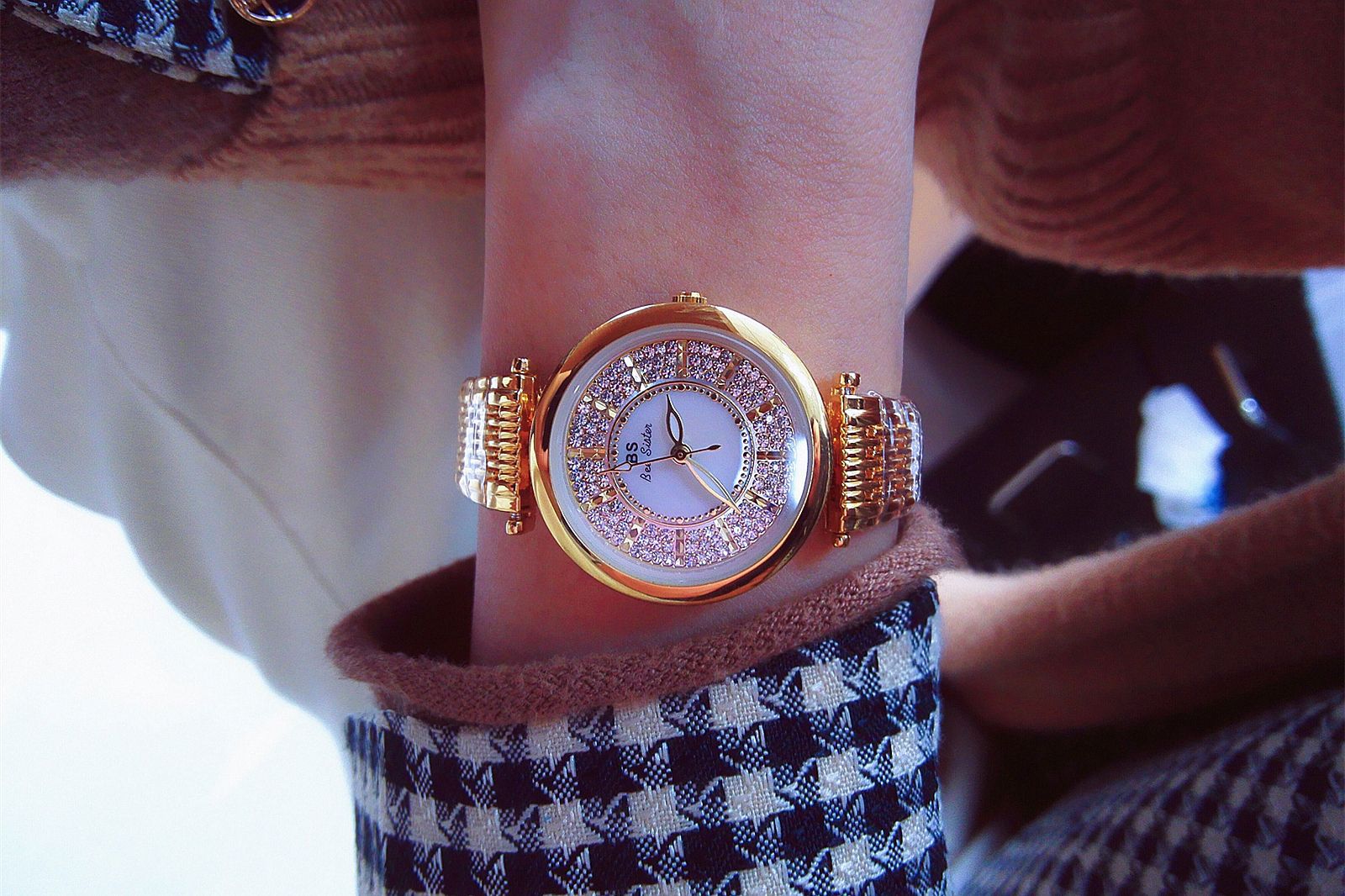 BS New Arrival Hot Sale Watch Factory Direct Sales Foreign Trade Linked List Customization Women's Watch Full of Diamonds One Piece Dropshipping Fa1547