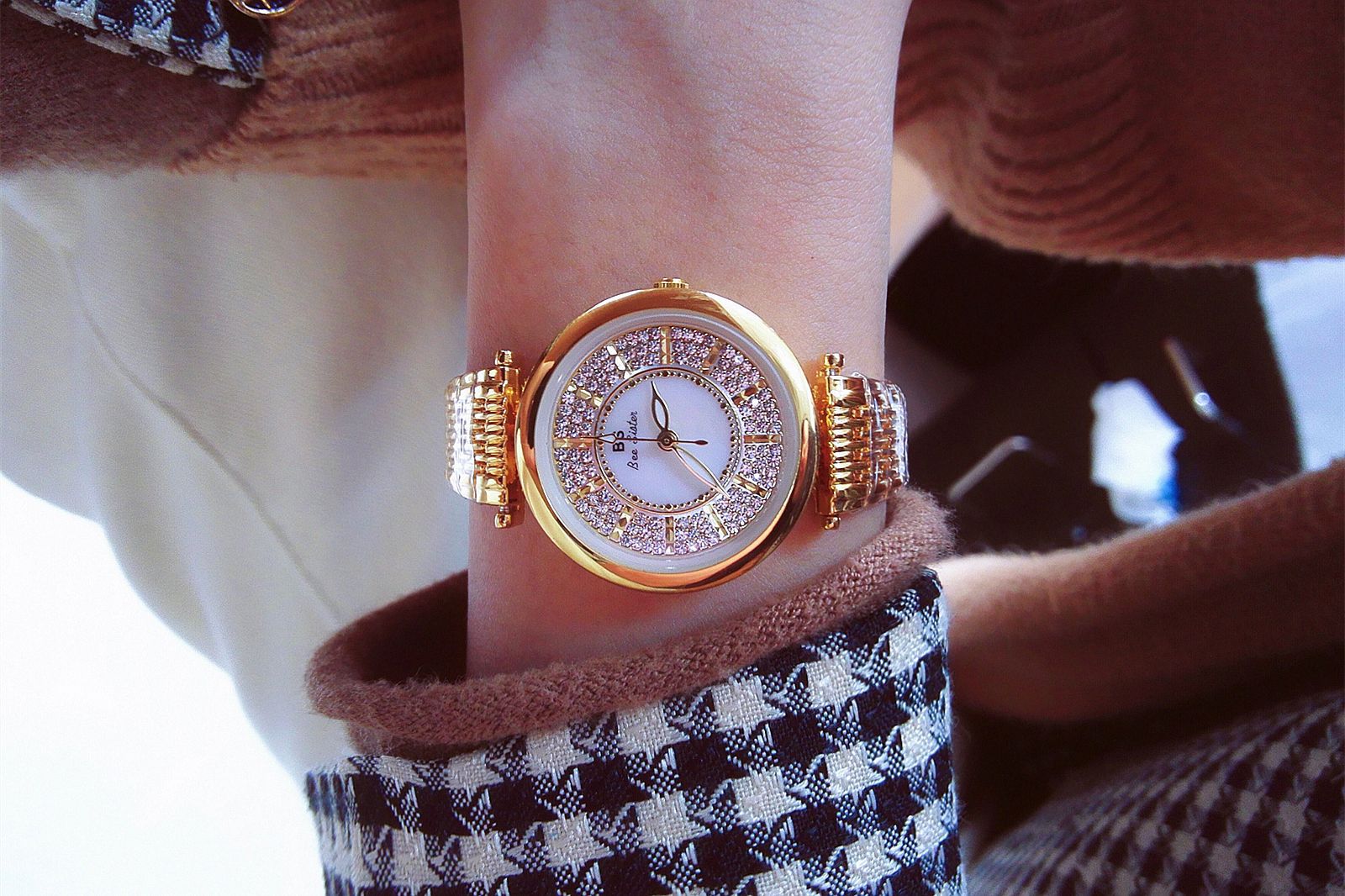 BS New Arrival Hot Sale Watch Factory Direct Sales Foreign Trade Linked List Customization Women's Watch Full of Diamonds One Piece Dropshipping Fa1547