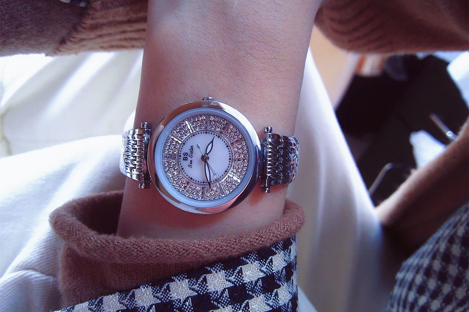 BS New Arrival Hot Sale Watch Factory Direct Sales Foreign Trade Linked List Customization Women's Watch Full of Diamonds One Piece Dropshipping Fa1547