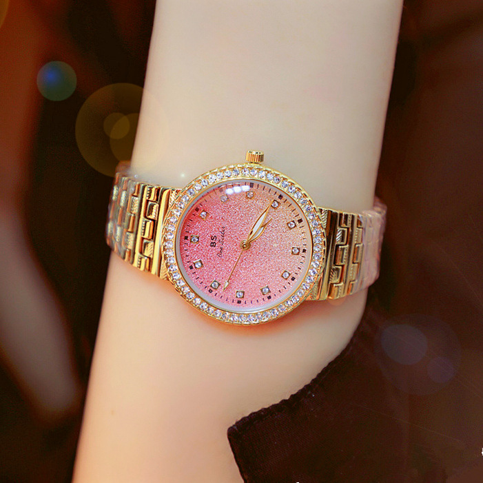 BS New Arrival Hot Sale Watch Factory Direct Sales Foreign Trade Linked List Customization Women&#039;s Watch Full of Diamonds One Piece Dropshipping Fa1551