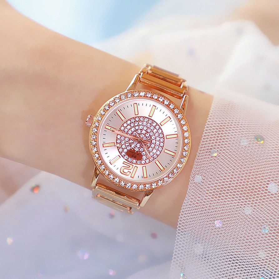 BS New Arrival Hot Sale Watch Factory Direct Sales Foreign Trade Linked List Customized Women&#039;s Watch Full of Diamonds New Hot Sale Fa1553