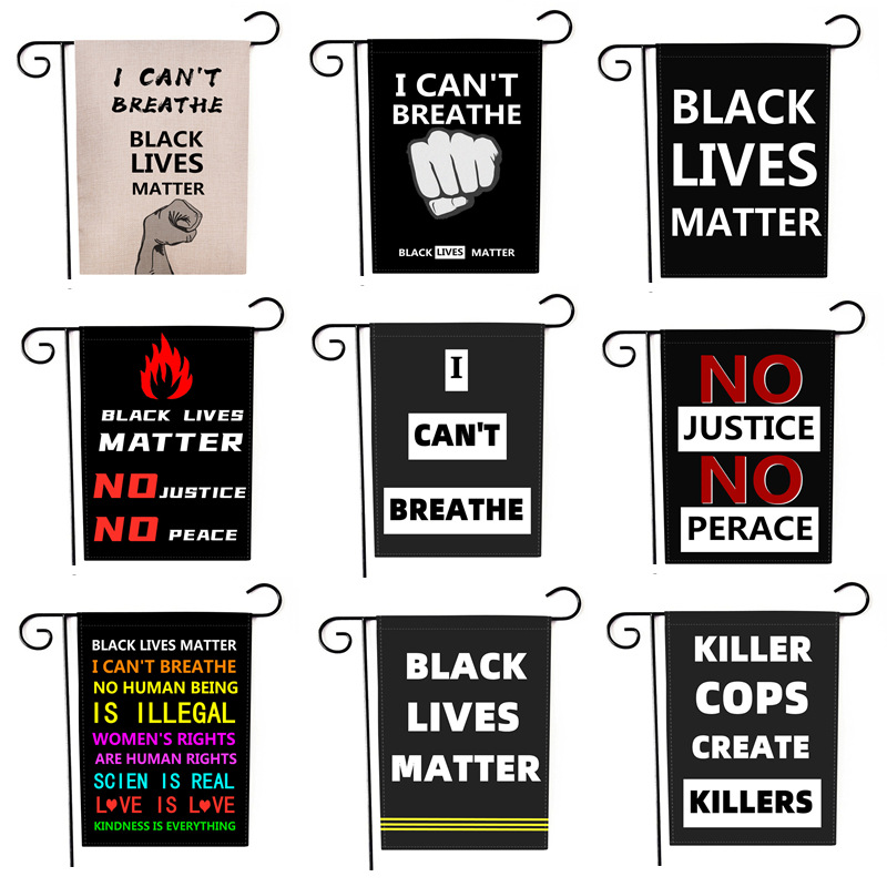 European and American Protest Flag Black Lives Matter I Can&#039;t Breathe Letters Garden Flag Election Flag