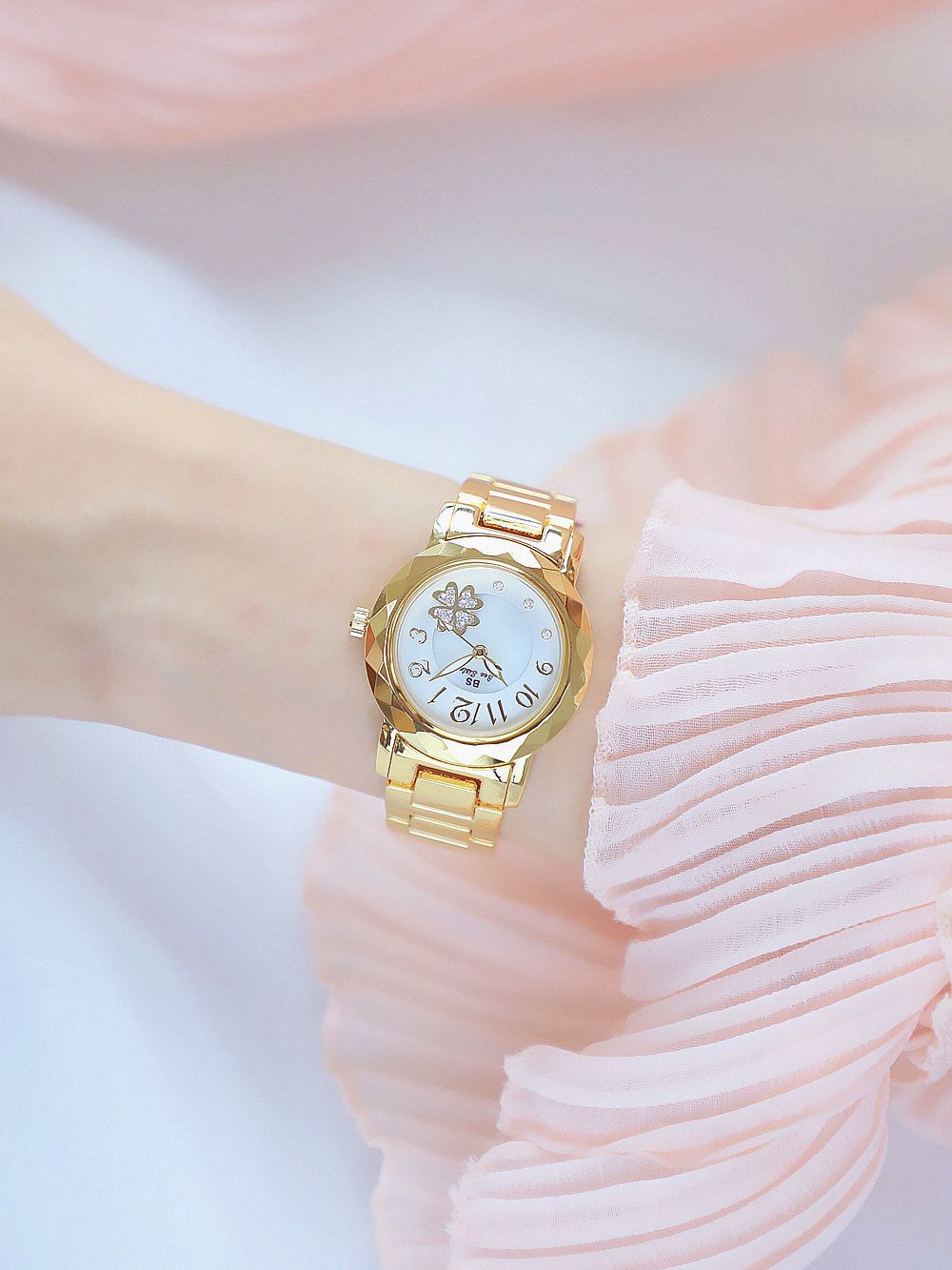 BS New Arrival Hot Sale Watch Factory Direct Sales Foreign Trade Linked List Customization Women's Watch Full of Diamonds One Piece Dropshipping Fa1481
