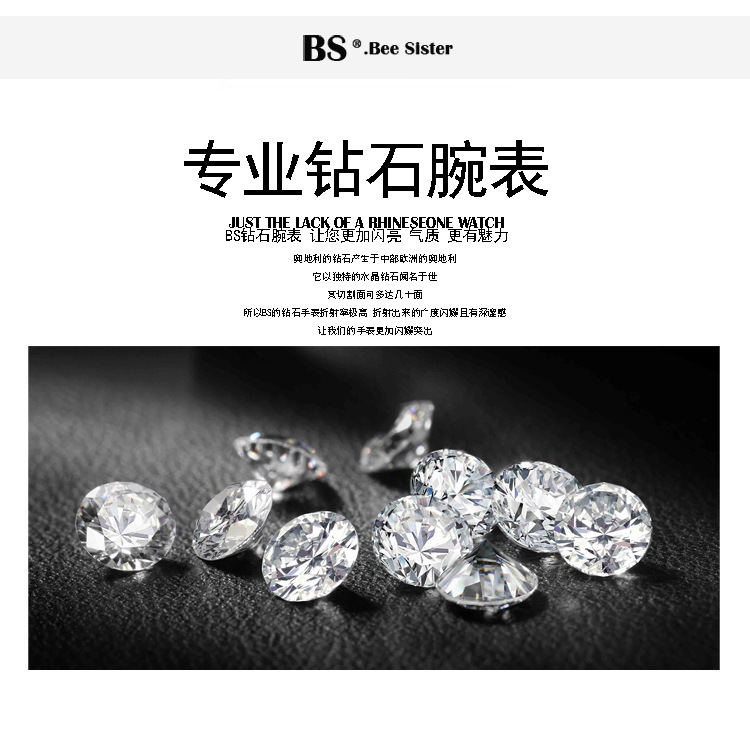 BS New Arrival Hot Sale Watch Factory Direct Sales Foreign Trade Linked List Customization Women's Watch Full of Diamonds One Piece Dropshipping Fa1481
