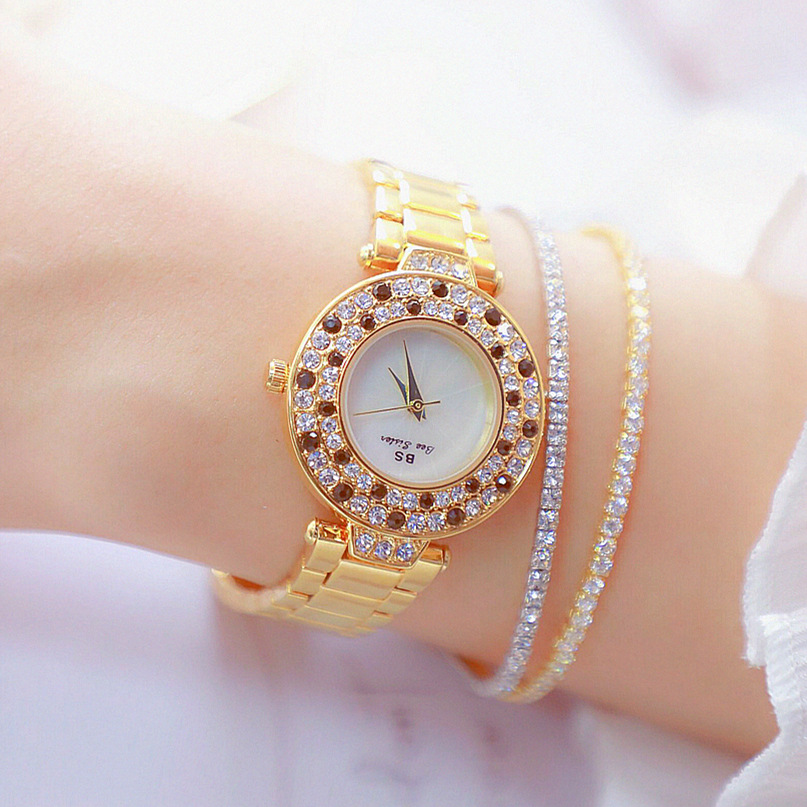 BS New Arrival Hot Sale Watch Factory Direct Sales Foreign Trade Linked List Customization Women&#039;s Watch Full of Diamonds Generation Fa1625