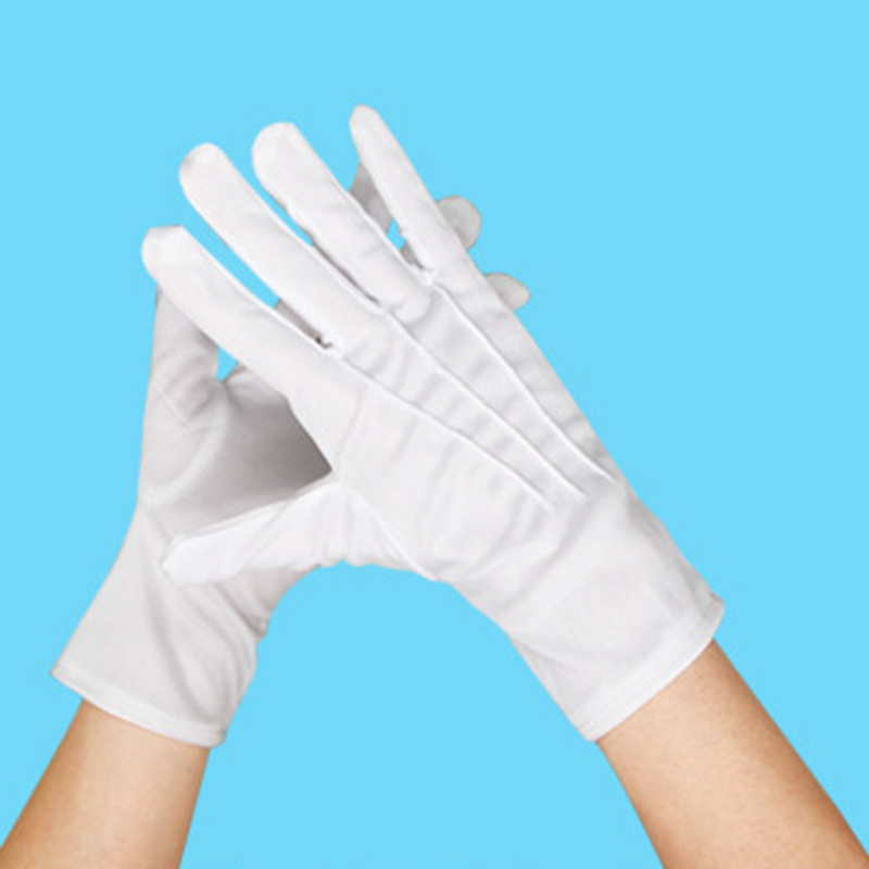 White Three Stretch Band Watch Show Driver Inspection Parade Security Command Dance Celebration Flag Raising Etiquette Labor Protection Gloves