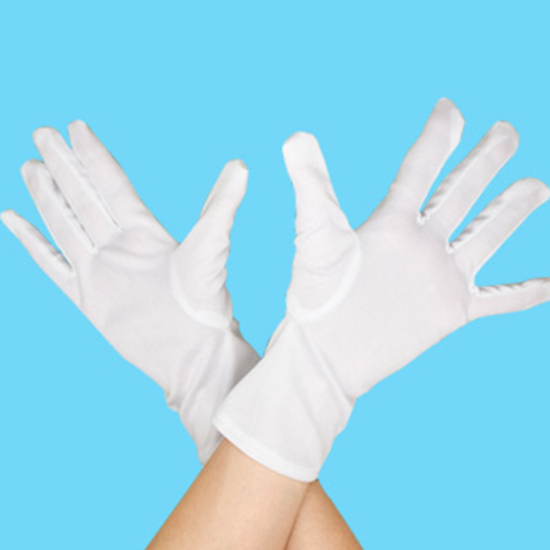 White Three Stretch Band Watch Show Driver Inspection Parade Security Command Dance Celebration Flag Raising Etiquette Labor Protection Gloves