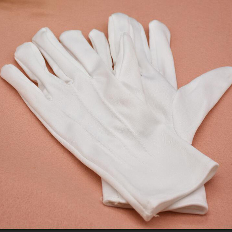 White Three Stretch Band Watch Show Driver Inspection Parade Security Command Dance Celebration Flag Raising Etiquette Labor Protection Gloves
