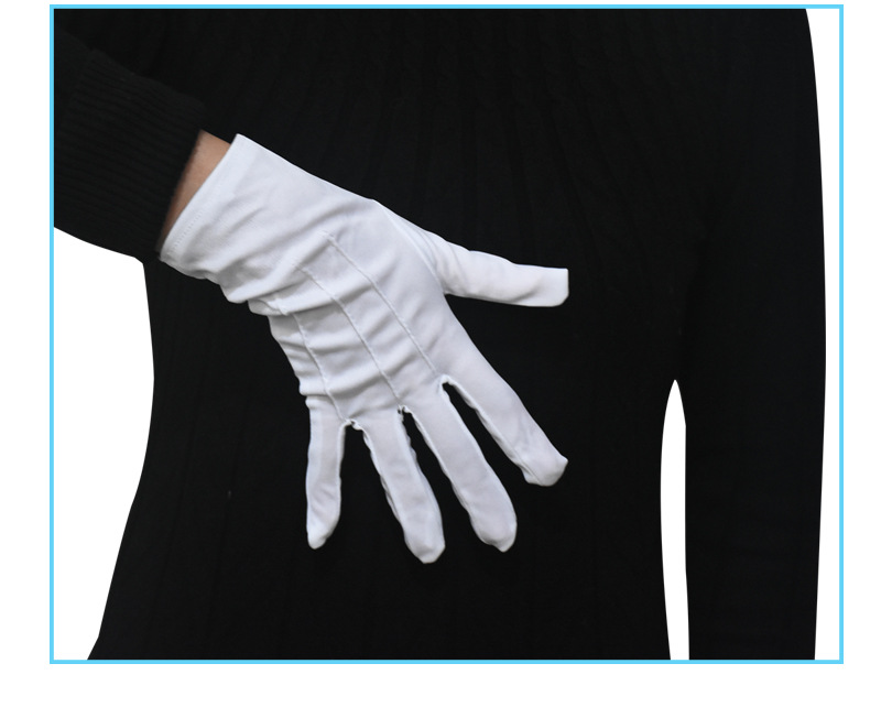 White Three Stretch Band Watch Show Driver Inspection Parade Security Command Dance Celebration Flag Raising Etiquette Labor Protection Gloves