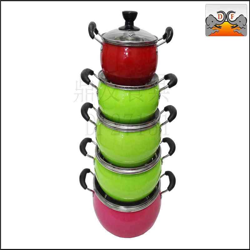 DF27131 tripod hair stainless steel kitchen hotel tableware list pearl soup pot color pot
