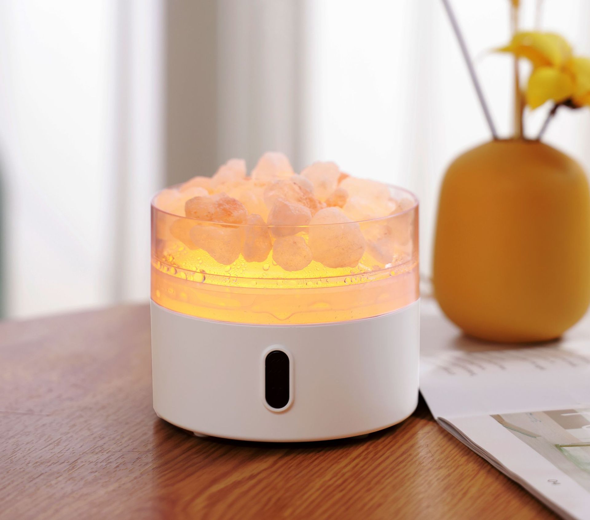 Cross-Border New Arrival Salt Stone Aroma Diffuser Office Desktop Home Mute Humidifier Nano Delicate Spray Aroma Diffuser