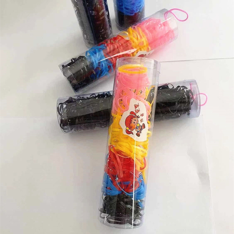Barrel Rubber Band Disposable Rubber Band Jelly Color Rubber Bands Set Simple Disposable Hair Band Girls Hair Rope Wholesale