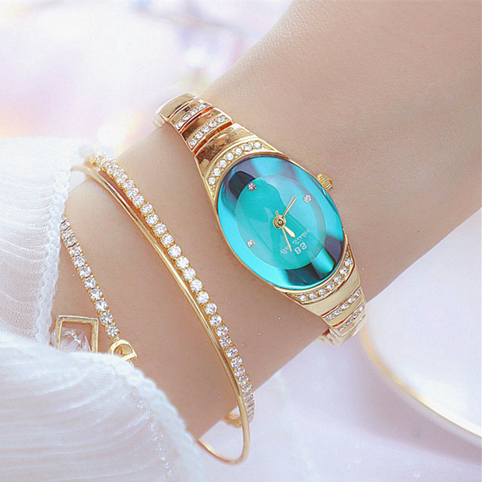 BS New Arrival Hot Sale Watch Factory Direct Sales Foreign Trade Linked List Customization Women&#039;s Watch Full of Diamonds One Piece Dropshipping Fa1640
