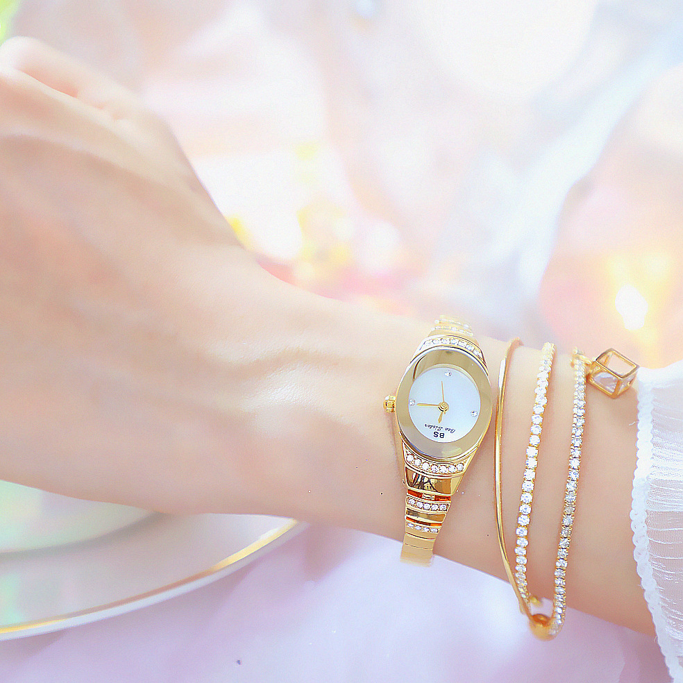 BS New Arrival Hot Sale Watch Factory Direct Sales Foreign Trade Linked List Customization Women&#039;s Watch Full of Diamonds One Piece Dropshipping Fa1640