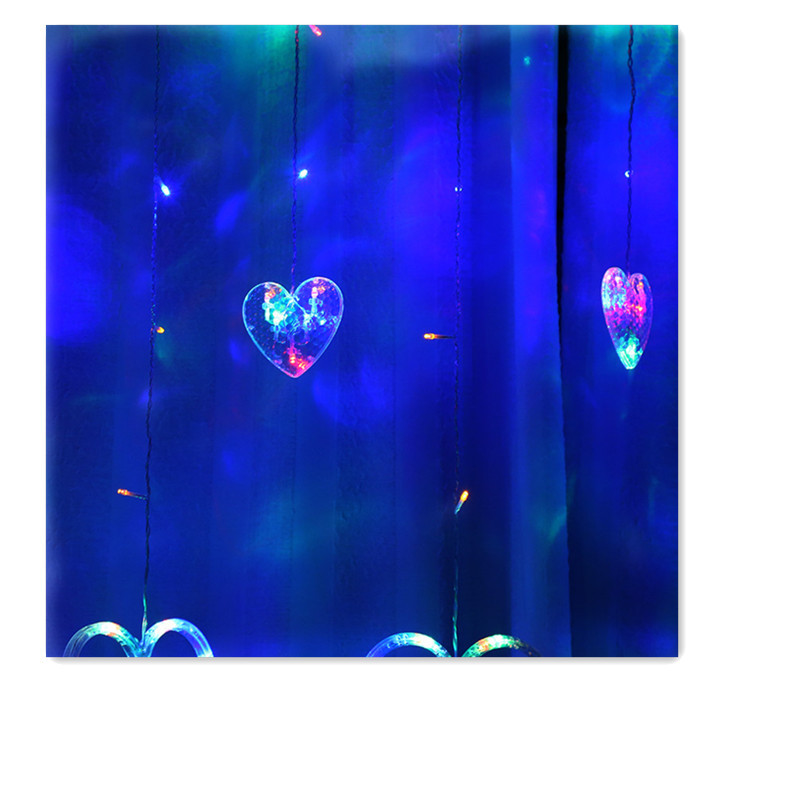 Cross-Border Hot Led Heart Light Curtain Light Small Colored Lights String Flashing Light Ins Style Decoration Bedroom Girl Heart Romantic Cross-Border Hot Led Heart Light Curtain Light Small Colored Lights String Flashing Light Ins Style Decoration Bedroom Girl Heart Romantic