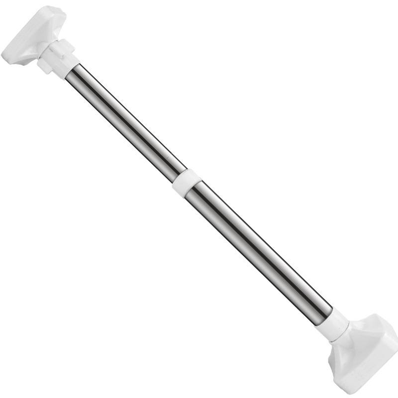 Rod PunchFree Telescopic Rod Bathroom Bathroom Curtain Rod of Door Balcony Clothes Drying Straight Rod Single Rod Whole