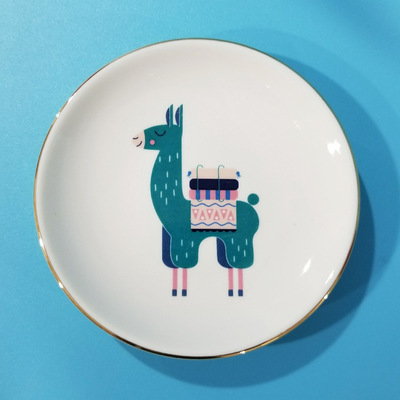 Nordic foreign trade ceramic handicraft jewelry plate placed a flamingo receiving tray lovely birthday gift ring rack Nordic foreign trade ceramic handicraft jewelry plate placed a flamingo receiving tray lovely birthday gift ring rack