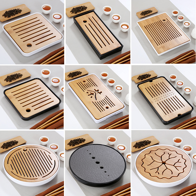 Japanese-Style Simple Dry Tea Tray Melamine Bamboo Small Tea Table Travel Tea Set Hotel Dry Tea Table Tray Wholesale