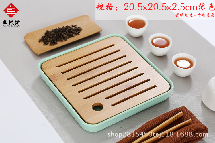 Japanese-Style Simple Dry Tea Tray Melamine Bamboo Small Tea Table Travel Tea Set Hotel Dry Tea Table Tray Wholesale