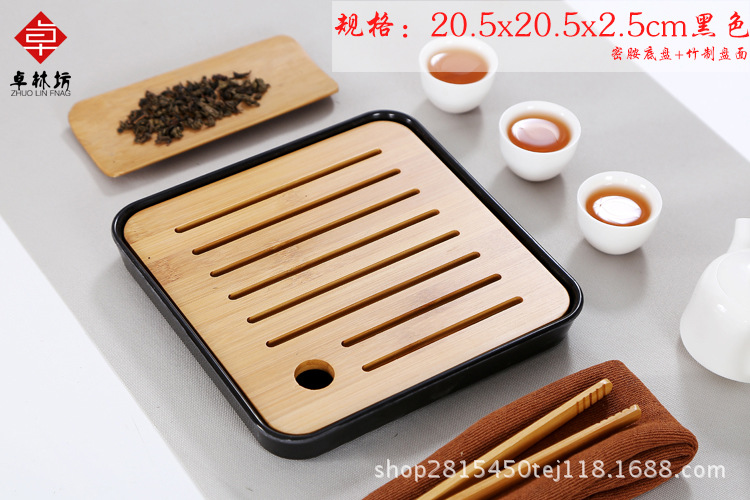 Japanese-Style Simple Dry Tea Tray Melamine Bamboo Small Tea Table Travel Tea Set Hotel Dry Tea Table Tray Wholesale