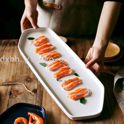Creative Ceramic Sushi Plate Geometric Household Plate Tray Plate Dish Swing Plate Breakfast Plate Western Cuisine Plate