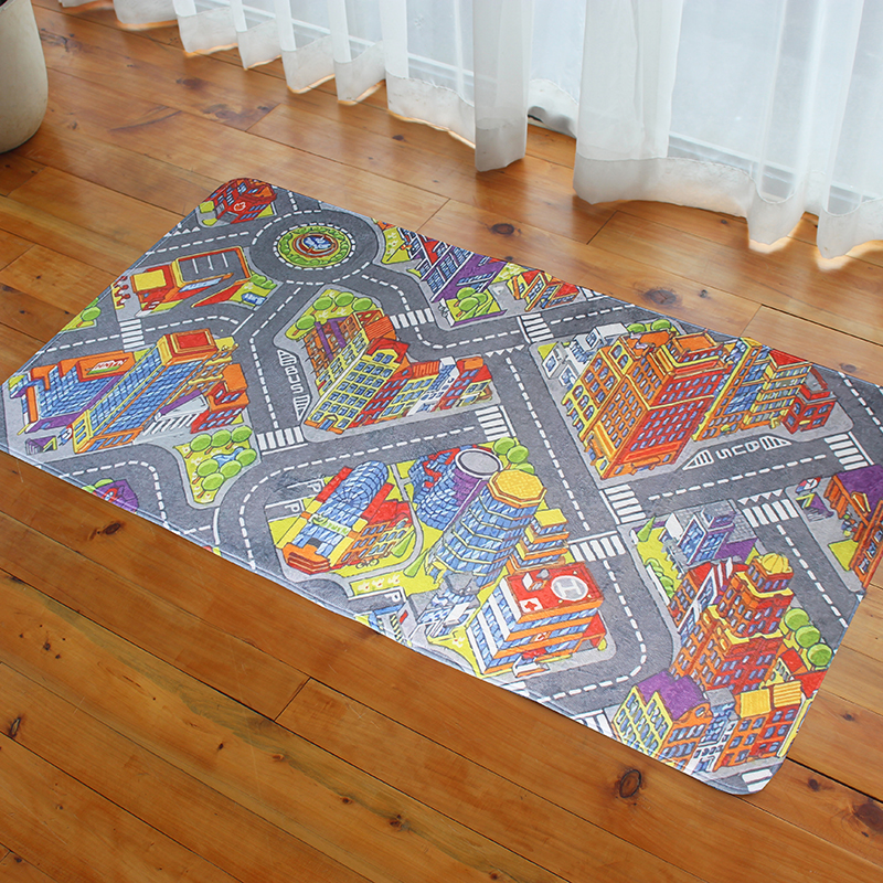 Children&#039;s Rail Transit Flannel Thickened Sponge Carpet Customizable Customized Size Pattern Soft Indoor