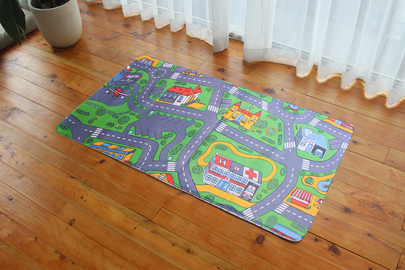 Children's Rail Transit Flannel Thickened Sponge Carpet Customizable Customized Size Pattern Soft Indoor Children's Rail Transit Flannel Thickened Sponge Carpet Customizable Customized Size Pattern Soft Indoor