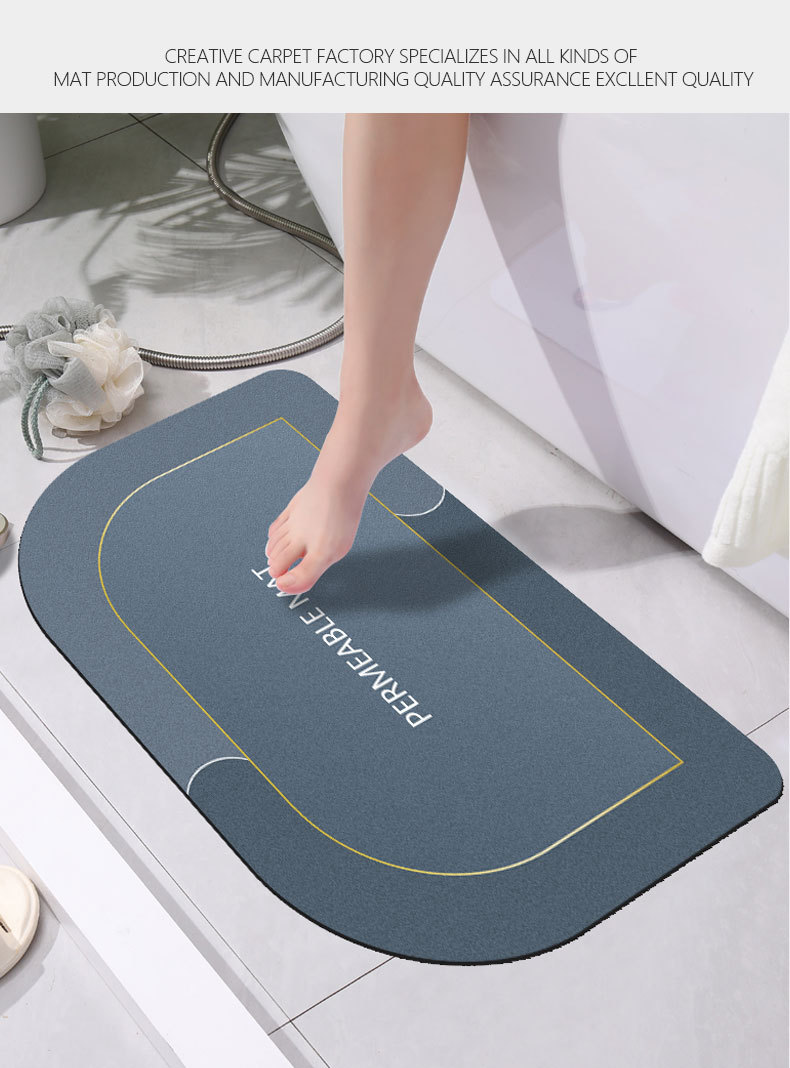 Cross-Border Soft Diatom Ooze Bathroom Absorbent Floor Mat Bathroom Entrance Mat Quick-Drying Non-Slip Washroom Carpet Mat Cross-Border Soft Diatom Ooze Bathroom Absorbent Floor Mat Bathroom Entrance Mat Quick-Drying Non-Slip Washroom Carpet Mat