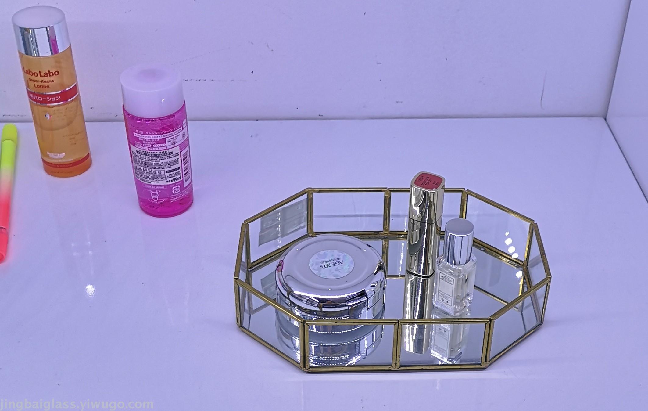 Nordic ins style simple tray glass jewelry display rack skin care cosmetics receive plate wedding props