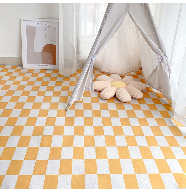 Chessboard Carpet Living Room Sofa Bedroom Bedside Blanket Girl Green Black And White Plaid Pastoral Ins Style Full Mat Chessboard Carpet Living Room Sofa Bedroom Bedside Blanket Girl Green Black And White Plaid Pastoral Ins Style Full Mat