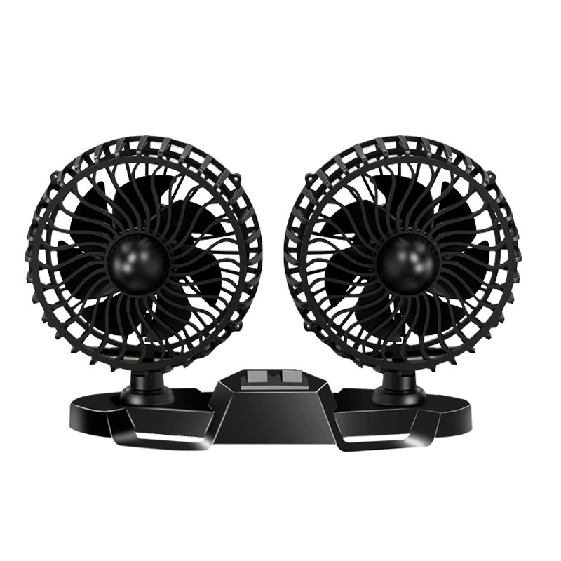 On-board Aroma Fan USB Fan for two-head car Summer Strong Wind 12V24V Truck General Fan