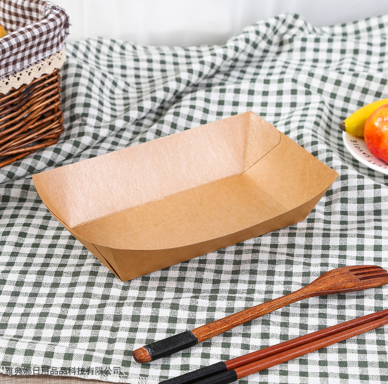 Disposable Kraftpaper Paper Food Tray Fried Foods to-Go Box Chips Chibi Maruko-Chan Tray Food Container