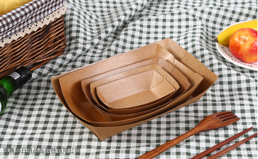 Disposable Kraftpaper Paper Food Tray Fried Foods to-Go Box Chips Chibi Maruko-Chan Tray Food Container