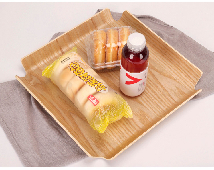 Wooden Bread Plate Self-Service Selection Plate Bakery Tray Hotel Tray Plate Bread Plate Bread Self-Selection Plate