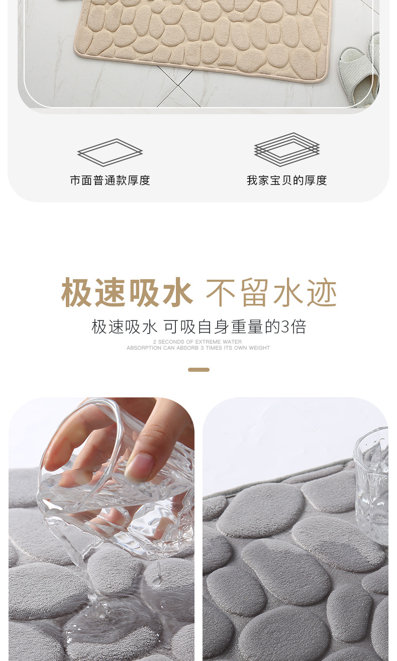 Memory Foam Absorbent Floor Mat Bathroom Bathroom Door Non-Slip Foot Mats Kitchen Door Mat Bedroom Carpet Bedside