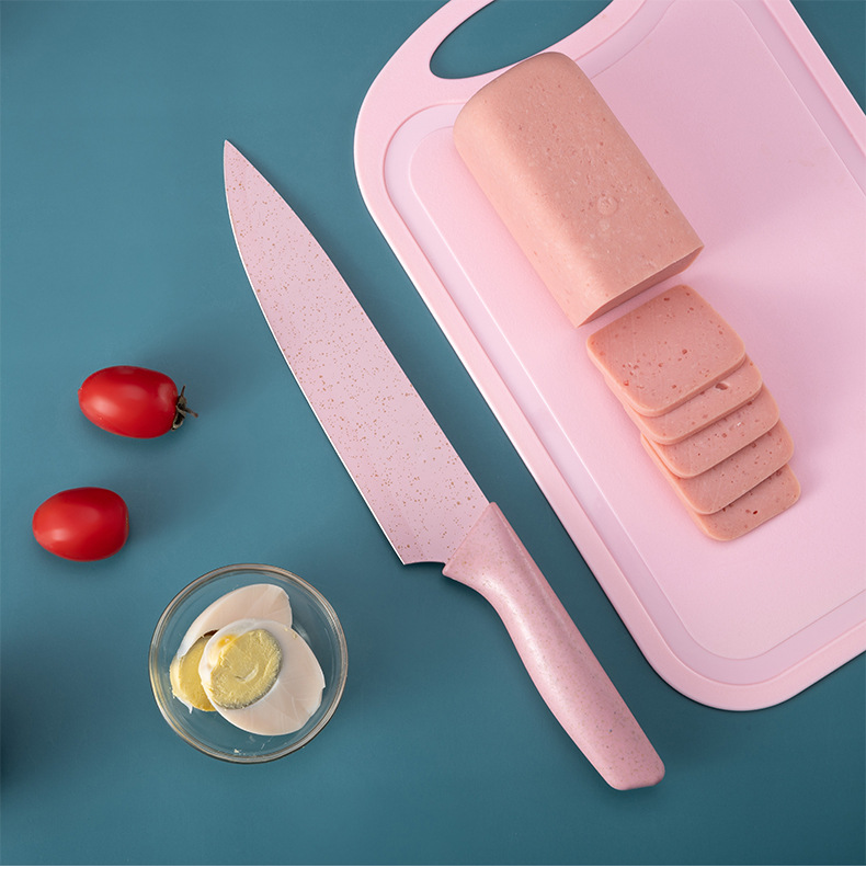 Factory Direct Supply Net Red Wheat Straw 6-Piece Set Stainless Steel Cutter Set Gift Knife Kitchen Fruit Knife Kitchen Knife