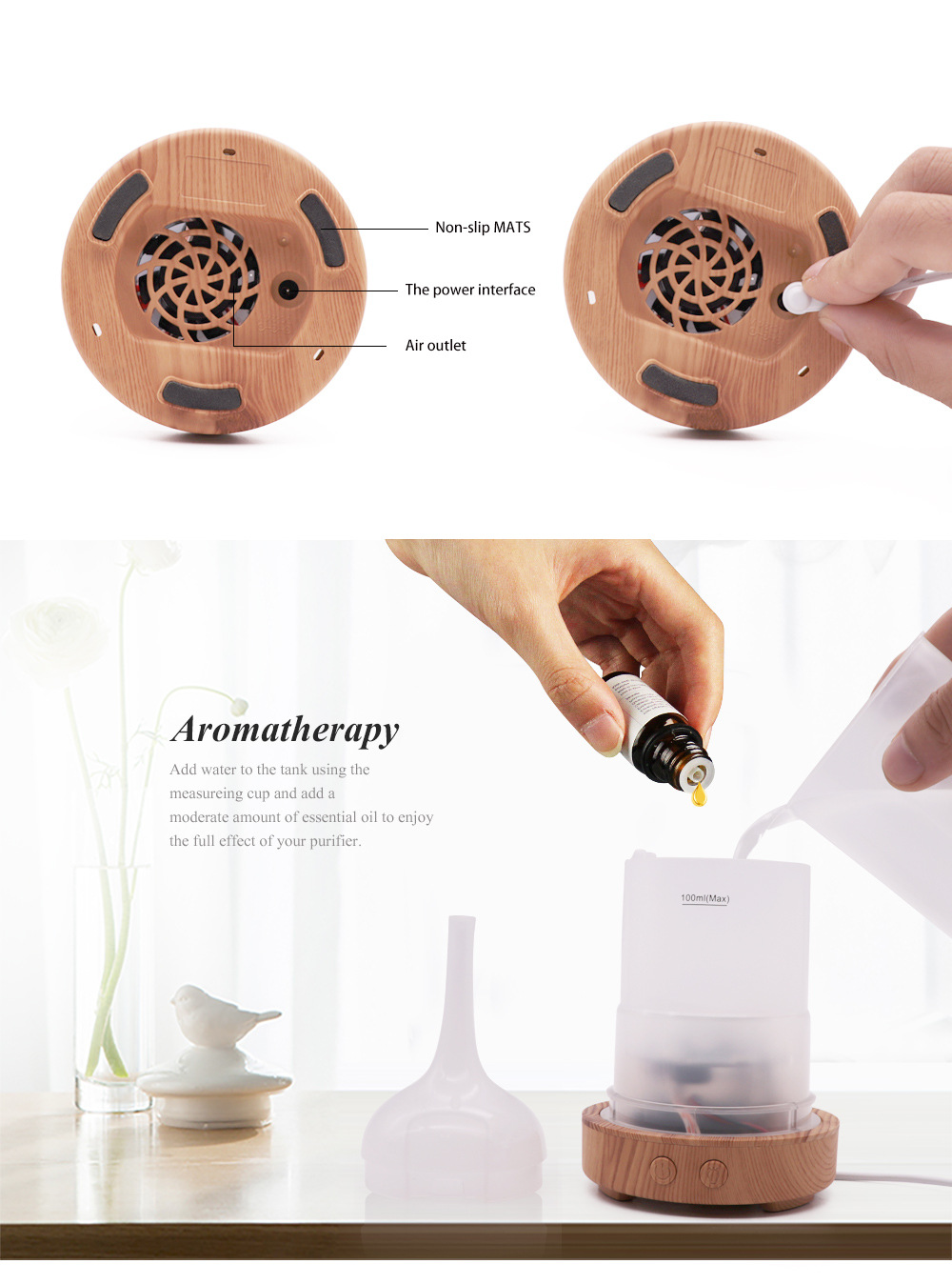 2020 Cloud Glass Aroma Diffuser 100ml Atomizer Home Bedroom Living Room Ultrasonic Colorful Humidifier
