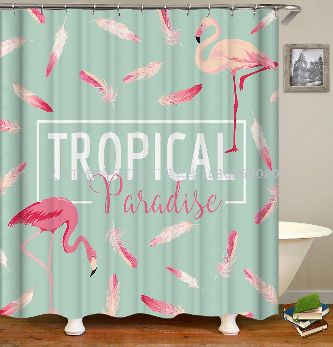Flamingo shower curtain doll fabric can also be customized bath mat, tapestry, tablecloth, meal mat Flamingo shower curtain doll fabric can also be customized bath mat, tapestry, tablecloth, meal mat