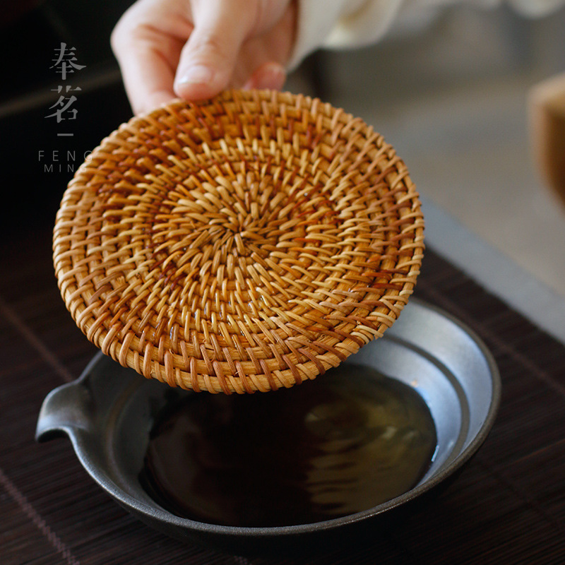 Pottery Kiln Baked Kung Fu Tea Set Water Storage Tea Table Pot Tray Pot Tray JapaneseStyle Pot Mat Tea Set Accessories