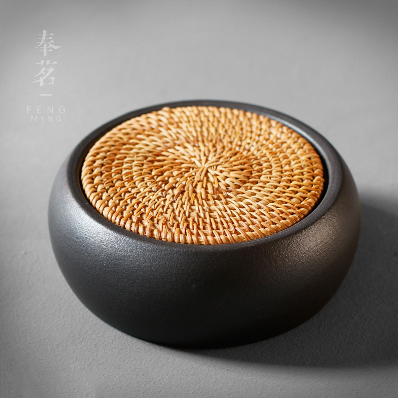 Pottery Kiln Baked Kung Fu Tea Set Water Storage Tea Table Pot Tray Pot Tray JapaneseStyle Pot Mat Tea Set Accessories