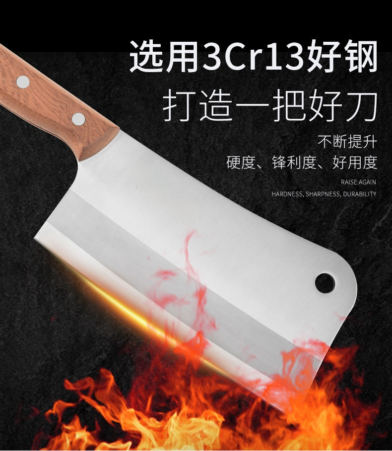 Cleaver Slicing Knife Kitchen Knife Household Bone Cutting Knife Chef Knife Wooden Handle Knife Bone Chopping Knife