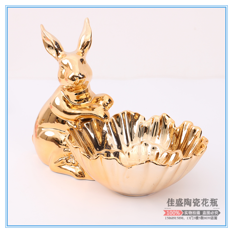 Nordic Instagram Style Jewelry Storage Tray Jewelry Display Stand Cute Rabbit Ceramic Tray Accessories Ornaments Dim Sum Plate
