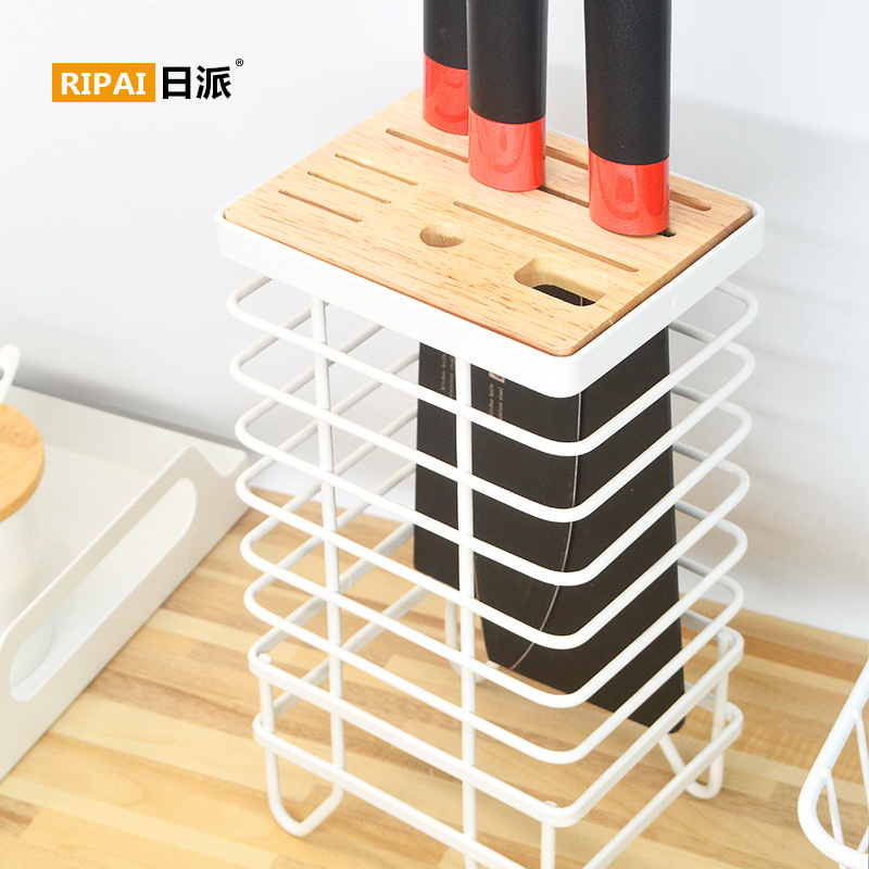 Ri Pai Knife Holder Multi-Purpose Storage Rack Iron Simple Floor Knife Holder Draining Rack Kitchen Supplies Knife Storage Rack