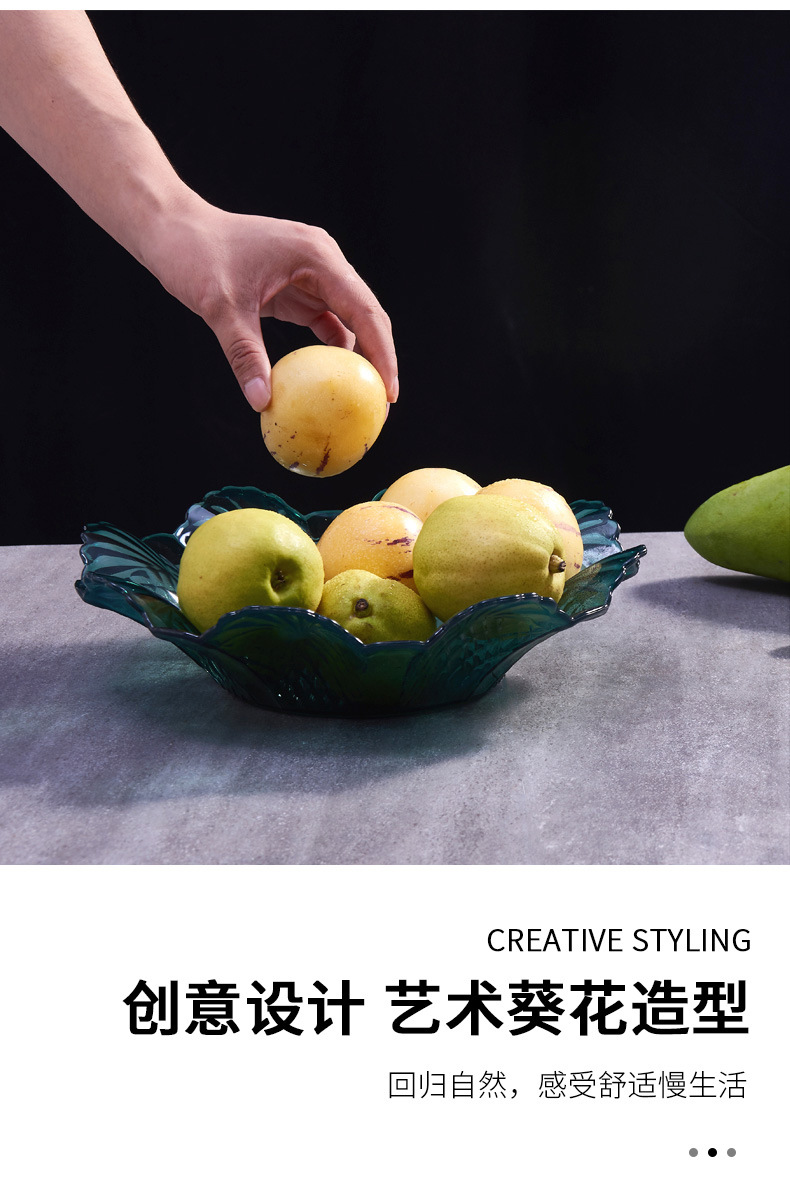 Transparent Fruit Plate Household Coffee Table Storage Living Room Candy Tray Snack and Melon Seeds Plate Plastic Base Creative Dried Fruit Plate