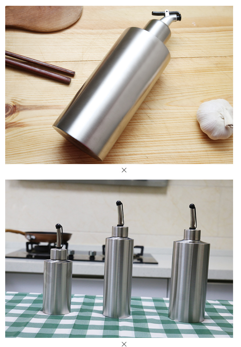 Spot Cylindrical Soy Sauce Bottle Vinegar Bottle 304 Stainless Steel Oiler 250 Ml350ml550ml
